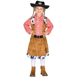 tectake Maskeraddräkt Cowgirl Texas strl. 128 (8-10 år), brun
