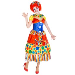 tectake Maskeraddräkt clownen Fridolina clowndräkt dam M, röd