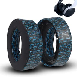 Jäähdyttävät kuulokkeiden pehmusteet SONY PS5:lle - musta ja sininen kuvio (2 kpl)