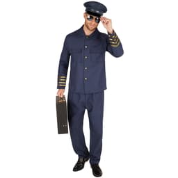 tectake Pilot kostume mand S, blå