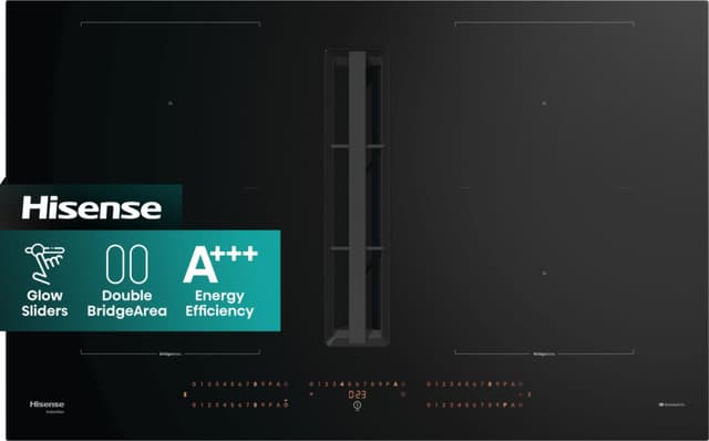 Hisense kogeplade med indbygget emhætte HEH8443BSCWF (83 cm)