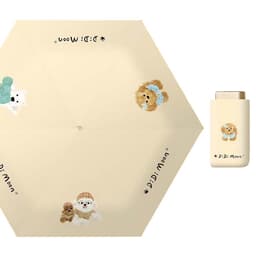 ULTRA LÄTT SEXFALDIGT PARAPLY - VALPPUZZELDESIGN, UV-SKYDD