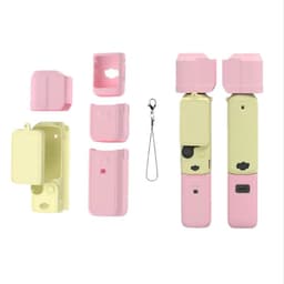 Silikonisuojakotelo yhteensopiva DJI Pocket 3 Gimbal -kameran kanssa - Naarmuuntumaton ja iskunkestävä Pinkki + keltainen
