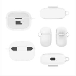 Silikonisuojakotelo JBL Vibe Beam -kuulokkeille, iskunkestävä, pölytiivis ja tyylikäs muotoilu Valkoinen