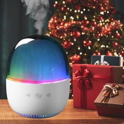 3-i-1 Søvnhjælp Aroma Diffuser, Natlampe & Luftfugter - Støjsvag Tåge, Farveskiftende Hvid