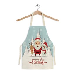 Juhlava jouluaiheinen esiliina - värikäs polyesterikeittiöesiliina