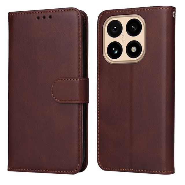 SKALO Xiaomi 15T PU-læder Flip Cover - Brun