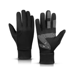 Lämpimät fleece-kosketusnäyttökäsineet ulkoiluun, juoksuun, patikointiin, kalastukseen ja pyöräilyyn Musta + harmaa XL