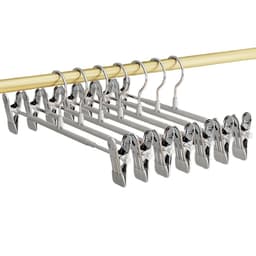10-Pack Halkfria Byxhängare med Justerbara Clips - PVC-Belagda Klädhän