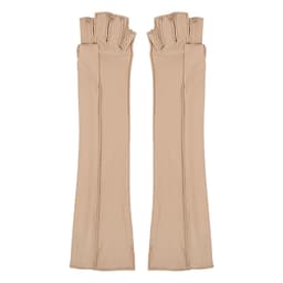 Pitkät kompressiokäsineet puolisormikuviolla Keltainen