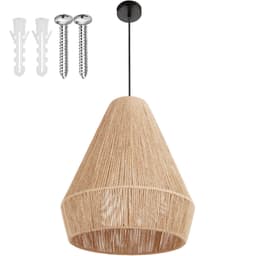 tectake Taklampa Suri i jute och bohemisk stil, 40W 40.5 x 40.5 x 47 cm Natur