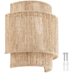 tectake Vägglampa Lignea Lux av jute i boho-stil, 40W 12 x 23 x 25.5 cm Natur