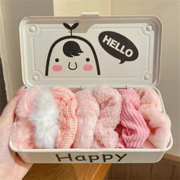 7 kpl pehmoisia hiusnauhoja, hiuspantoja, kangasta, elastisia hiusnauhoja, hiusasusteita - Vaaleanpunainen