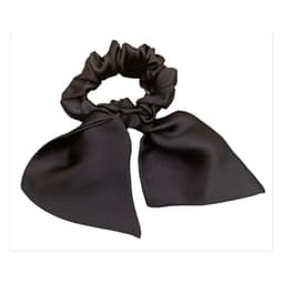 Elegant silke scrunchie til kvinder Sort