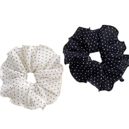 Chic Polka Dot Hårstrikker - Svart & Hvitt Sett med 2