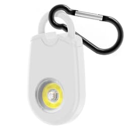 Ultra Bright LED Personlig Sikkerhetsalarm - 125dB Høy Nødalarm med Nøkkelring Hvit