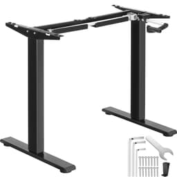 tectake Höj-och sänkbart bordsstativ Idun, med handvev 60 x 129 x 121 cm Svart