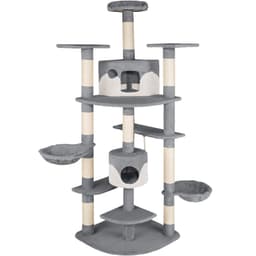 tectake Kradsetræ Fippi 140 x 68 x 201 cm Grå/Hvid