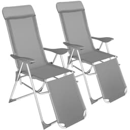 tectake Sæt med 2 havestole Jana 146.5 x 59 x 117.5 cm Grå