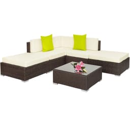 tectake Polyrattan loungesæt Paris 75 x 75 x 38 cm Antikbrun