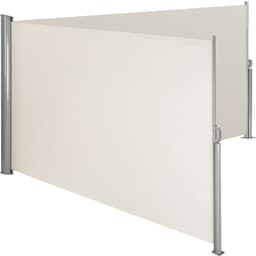 tectake Dobbelt læhegn i aluminium og polyester 600 x 160 x 10 cm Beige