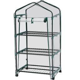 Liikuteltava kasvihuone 3 hyllyllä (69 x 49 x 125 cm) -