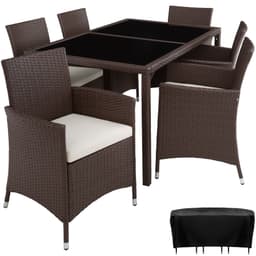 Rottinkipuutarhakalustesarja 6+1 suojapeitteineen