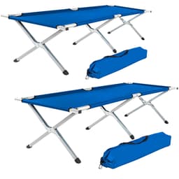 tectake 2 Feltsenge i aluminium 190 x 70 x 45 cm Blå