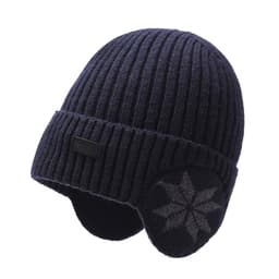 Vintermössa för män med öronlappar - Varm fleecefodrad stickad mössa M