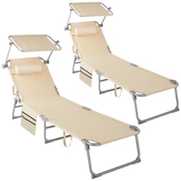 2 kappaleen setti aurinkotuoli Chloé 4-asentoinen päätyynyllä