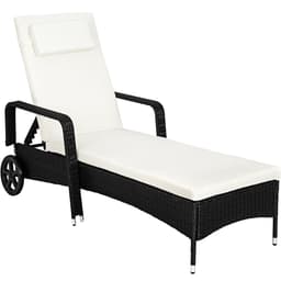 tectake Polyrattan solseng  200 x 70 x 33 cm Sort