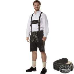 tectake Lederhosen Jannis oktoberfestbyxor herr strl. 58, svart