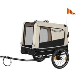 tectake Cykelvagn till hund WoofRider, hopfällbar, upp till 40 kg 141 x 78.5 x 89 cm Beige