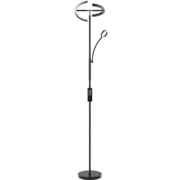 tectake Golvlampa Auralis LED 20W, läslampa med dimmer 31.5 x 31.5 x 188 cm Svart