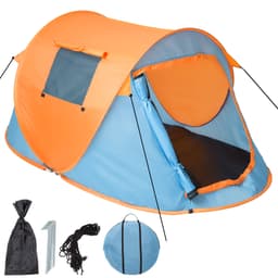 tectake Pop up strandtelt 220 x 130 x 95 cm Blå/Orange