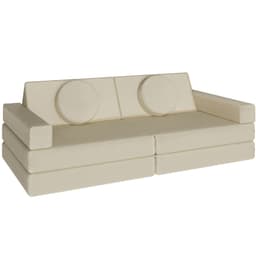 tectake Børnesofa Lilly, 8-delt, med sovefunktion 80 x 160 x 56 cm Beige