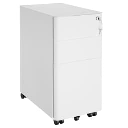 tectake Rullande arkivskåp Parvus, 2 lådor, 1 hängmappsskåp 50 x 30 x 59.5 cm Vit