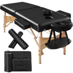 tectake Set 2-zons massagebänk Suman inklusive massagerullar och bärväska 187 x 59 x 65.5 cm Svart