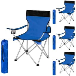 tectake 4 Campingstole enkelt 95 x 80 x 50 cm Blå