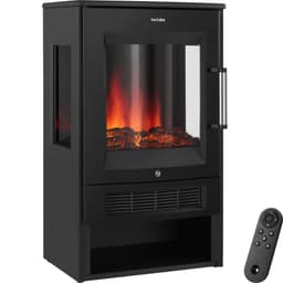 tectake Elkamin Aidan med 2 värmelägen, flameffekt, Wi-Fi-app 36 x 44 x 75 cm Svart