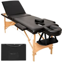 tectake Massagebriks med 3 zoner, polstring + taske 185 x 60 x 62 cm Sort