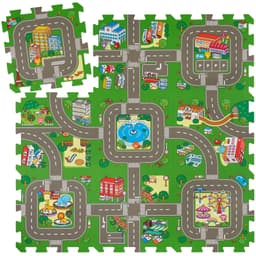 tectake Puslespilsmåtte MyCity, by- og veje, 9-delt, skridsikker 90.5 x 90.5 x 1 cm Flere Farver