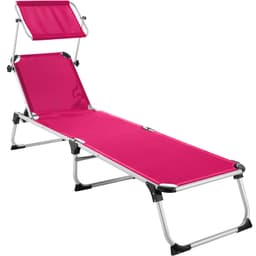 tectake Solseng Aurelie aluminium, justerbart ryglæn 200 x 60.5 x 111 cm Pink