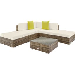 tectake Loungesæt Paris polyrattan med aluminiumsstel 75 x 75 x 60 cm Natur