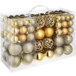 Sett med 100 julekuler gull - gull