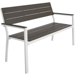 tectake Havebænk Line 128x59x88cm 128 x 59 x 88 cm Lysegrå/Hvid