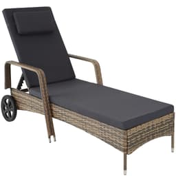 tectake Solsäng konstrotting Cassis med aluminiumram 196 x 72 x 94.5 cm Natur
