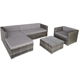 tectake Polyrattan loungesæt Milano 66 x 76 x 65 cm Grå