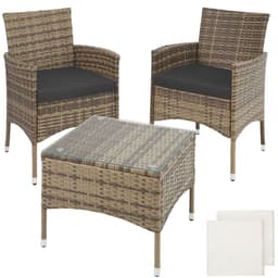 tectake Polyrattan havemøbelsæt Bern 84 x 60 x 61 cm Natur