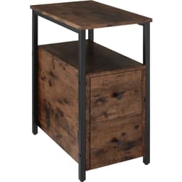 tectake Tullamore sengebord 49,5x30x61,5cm 49.5 x 30 x 61.5 cm Industrielt Mørkt Træ, Rustikt